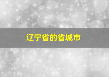 辽宁省的省城市