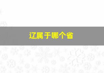 辽属于哪个省