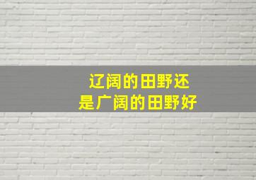 辽阔的田野还是广阔的田野好