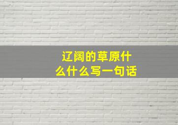 辽阔的草原什么什么写一句话