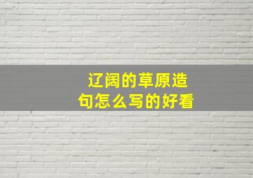 辽阔的草原造句怎么写的好看