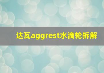 达瓦aggrest水滴轮拆解