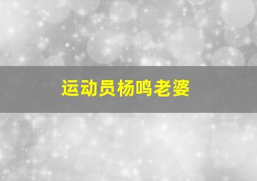 运动员杨鸣老婆