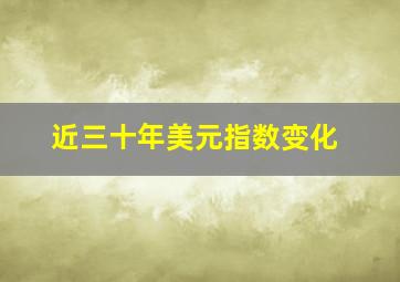 近三十年美元指数变化