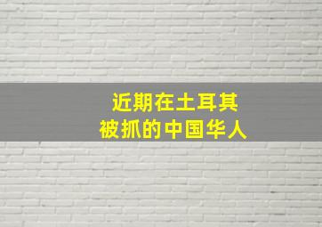 近期在土耳其被抓的中国华人