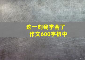 这一刻我学会了作文600字初中