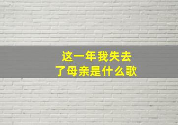 这一年我失去了母亲是什么歌