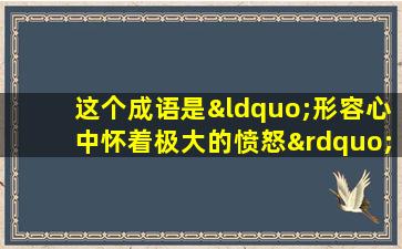 这个成语是“形容心中怀着极大的愤怒”的意思