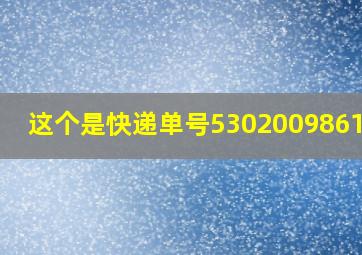 这个是快递单号5302009861497