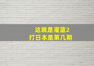 这就是灌篮2打日本是第几期