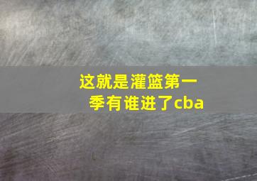 这就是灌篮第一季有谁进了cba