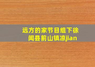 远方的家节目组下徐闻县前山镇凉jian