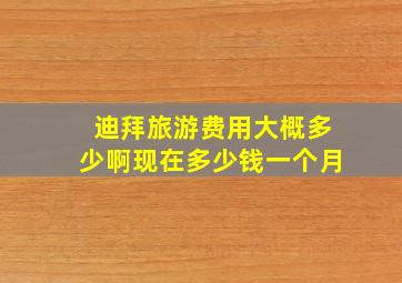 迪拜旅游费用大概多少啊现在多少钱一个月