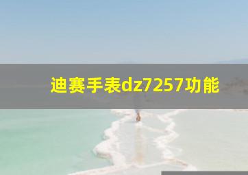 迪赛手表dz7257功能