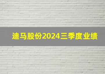 迪马股份2024三季度业绩