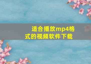 适合播放mp4格式的视频软件下载