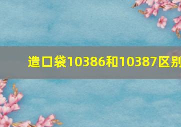 造口袋10386和10387区别