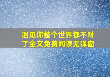 遇见你整个世界都不对了全文免费阅读无弹窗