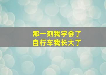 那一刻我学会了自行车我长大了