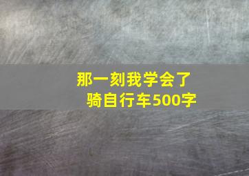 那一刻我学会了骑自行车500字