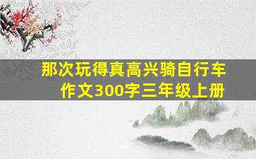 那次玩得真高兴骑自行车作文300字三年级上册