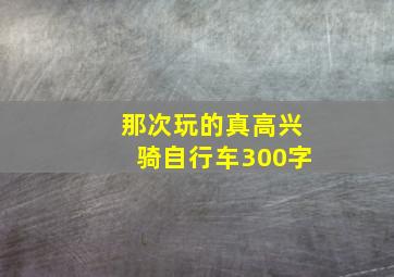 那次玩的真高兴骑自行车300字