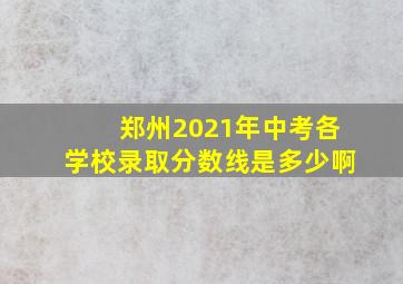 郑州2021年中考各学校录取分数线是多少啊