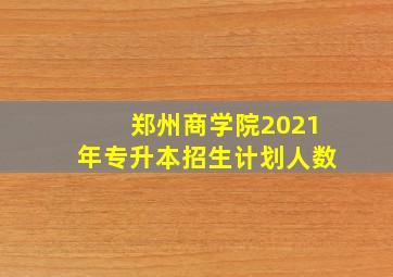 郑州商学院2021年专升本招生计划人数