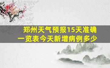 郑州天气预报15天准确一览表今天新增病例多少