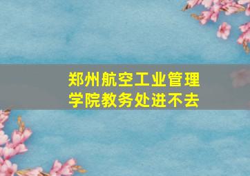 郑州航空工业管理学院教务处进不去