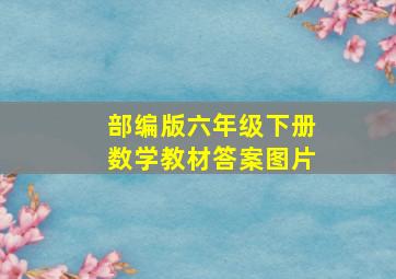 部编版六年级下册数学教材答案图片