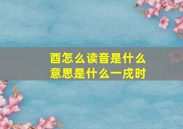 酉怎么读音是什么意思是什么一戌时