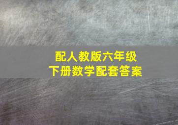 配人教版六年级下册数学配套答案