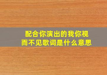 配合你演出的我你视而不见歌词是什么意思