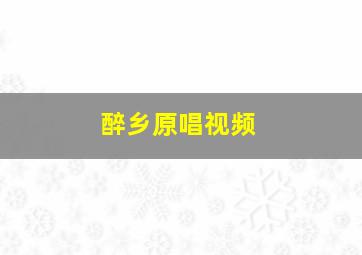 醉乡原唱视频