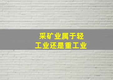 采矿业属于轻工业还是重工业