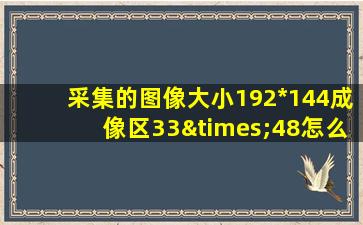 采集的图像大小192*144成像区33×48怎么设置