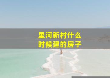 里河新村什么时候建的房子