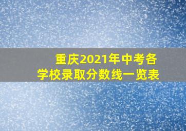 重庆2021年中考各学校录取分数线一览表