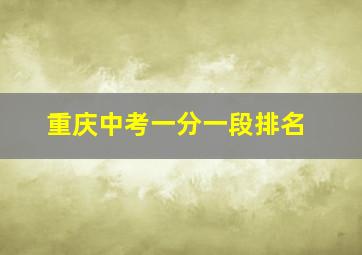 重庆中考一分一段排名