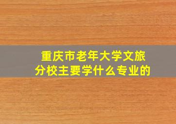 重庆市老年大学文旅分校主要学什么专业的