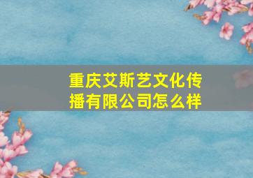 重庆艾斯艺文化传播有限公司怎么样