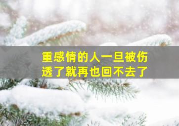 重感情的人一旦被伤透了就再也回不去了