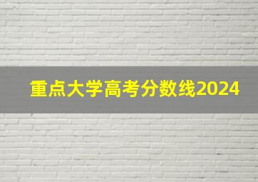 重点大学高考分数线2024