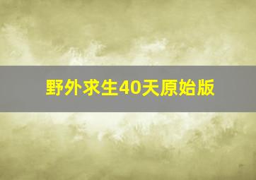 野外求生40天原始版