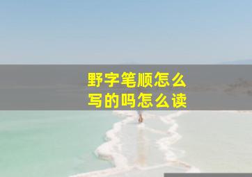 野字笔顺怎么写的吗怎么读