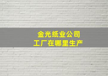 金光纸业公司工厂在哪里生产