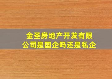 金圣房地产开发有限公司是国企吗还是私企