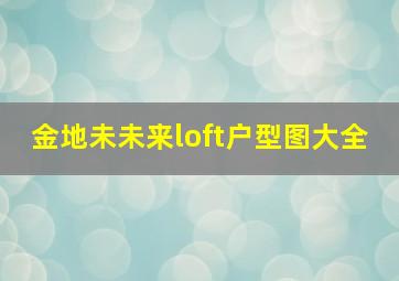 金地未未来loft户型图大全