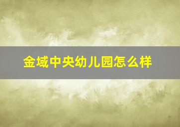 金域中央幼儿园怎么样